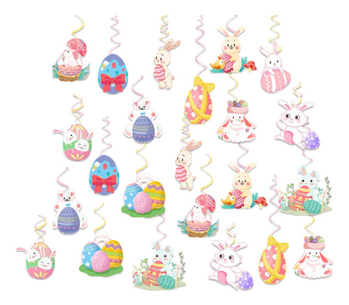 24 Uds. Decoraciones De Remolinos Colgantes De Pascua,