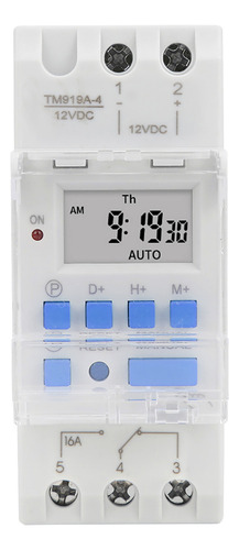 Interruptor Temporizador Semanal Lcd De 12 V Dc 16 A Con Con