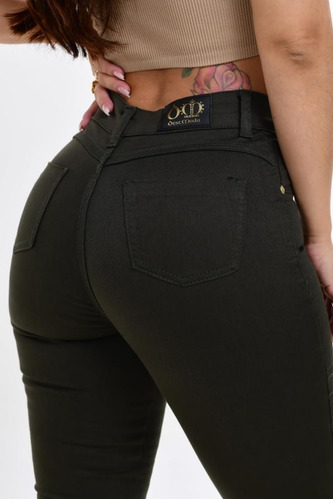 Imagem 2 de 9 de Calça Jean Feminina Verde Preta Caramelo Branca Vinho Color