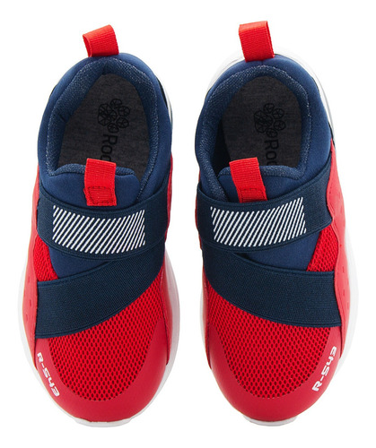 Tenis Deportivo Running Calcetin Para Niño Marino/rojo 18-21
