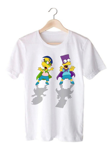 Remera Blanca Los Simpson - Bartman - Serie/peli