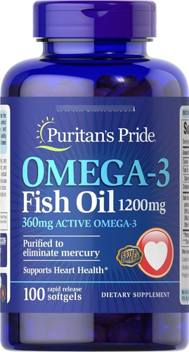 Omega 3 1200 Mg 100 Softgels Puritan's Pride / Yoursups