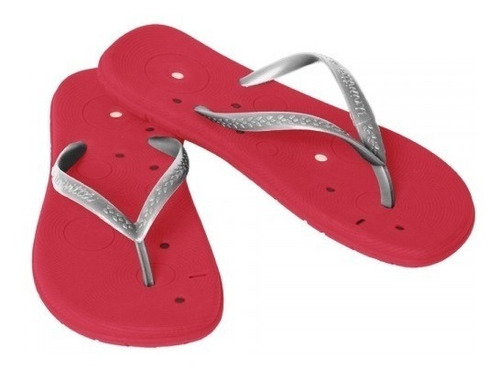 Sandalias Magnéticas C/ Tiras Pratas Feminina - 1 Par