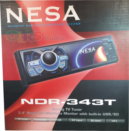 Autoestereo Con Pantalla De 3.4 Usb Sd Mp4 Aux Nesa Ndr-343t