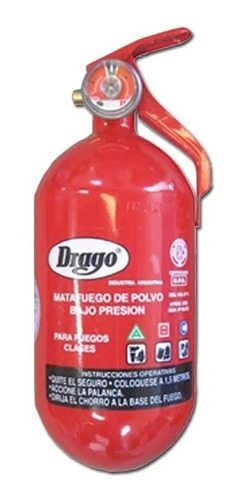 Matafuego Balón Polvo Químico Bajo Presión 1 Kg Fuegos Abc