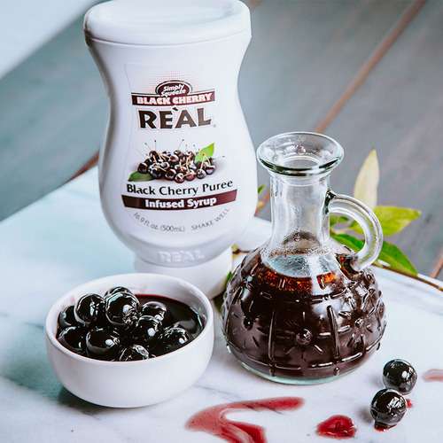 Pack De 6 Jarabe Puree Real Black Cherry 500 Ml