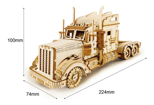Camión De Carga Robotime Madera Armar Bloques Niños Engranes
