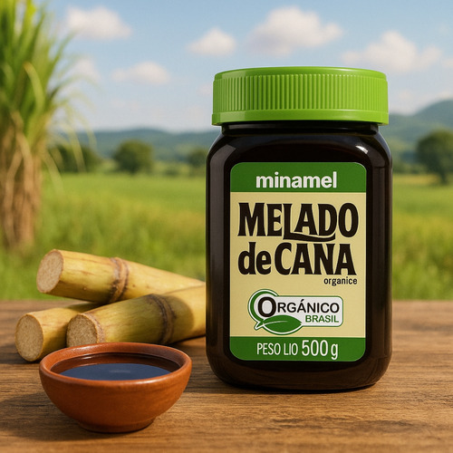 Melado De Cana Orgânico Pote Pet 500g Natural Sem Aditivos