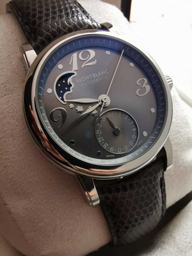 Montblanc Star Moonphase + Date 36 Mm Anthracite Lizard Skin