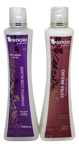 Kit Sh Algas 500ml Cond Extra Brilho 500ml Midori