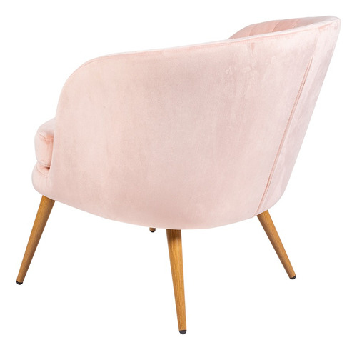 Silla Tocador Rosa Madera Tapiz Estilo Velvet Oficina
