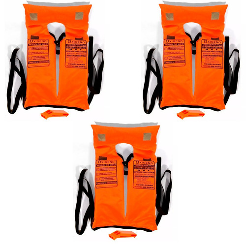 Imagen 6 de 10 de 3 Chalecos Poncho + 3 Silbatos Reglamentario Nautico Oferta