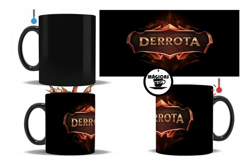 Imagen 1 de 2 de Taza Mágica Derrota Lol League Of Legends Interior Rojo