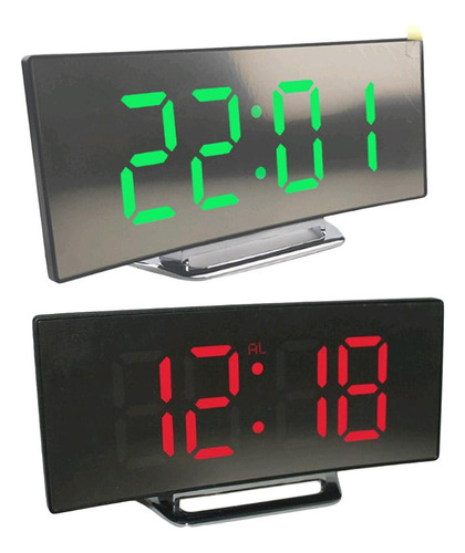 2x Reloj Despertador Digital Led Grande Escritorio Luz Reloj