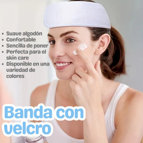 65 Diadema Con Velcro Suave Lavable Para Spa Maquillaje