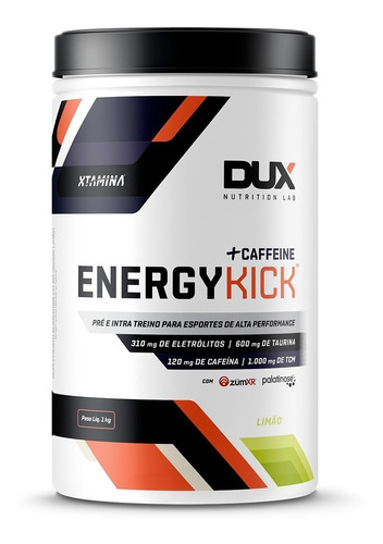 Dux Nutrition Energy Kick Caffeine - Pote 1000g Sabor Limão