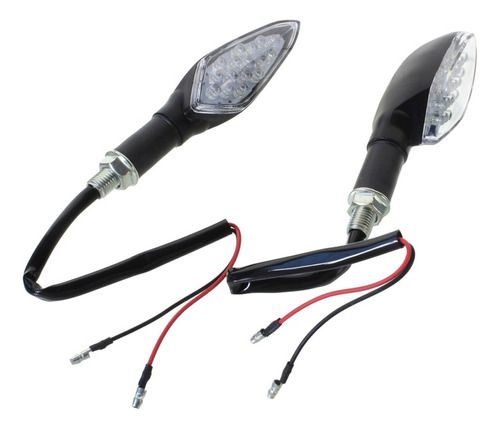 Jgo Direcc Universal Motocicleta Negro Mate Luz Led Amarilla