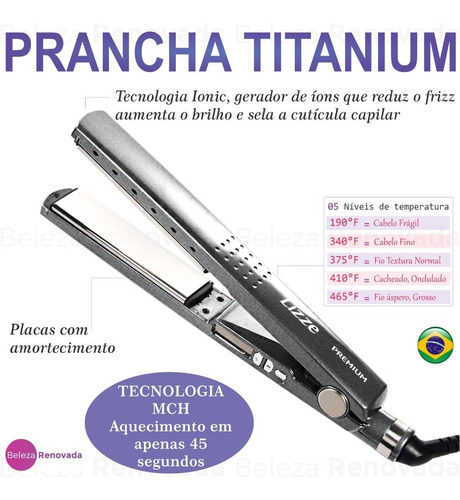 Chapinha de cabelo Lizze Premium L cinza 110V