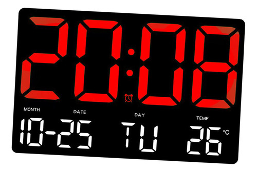 W Reloj Despertador Led Reloj De Pared Pantalla Led Rojo