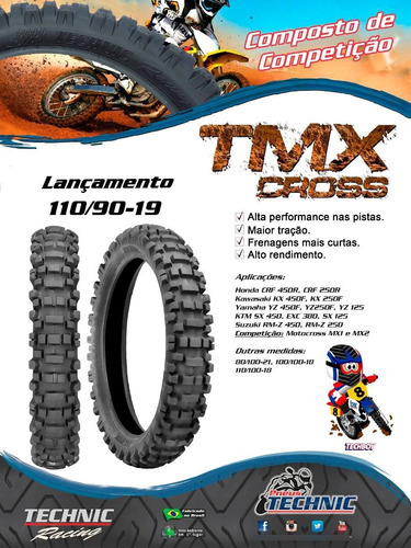 Pneu Motocross 110/90-19 Technic Tmx Cross Ktm Crf Yz Wr Kx