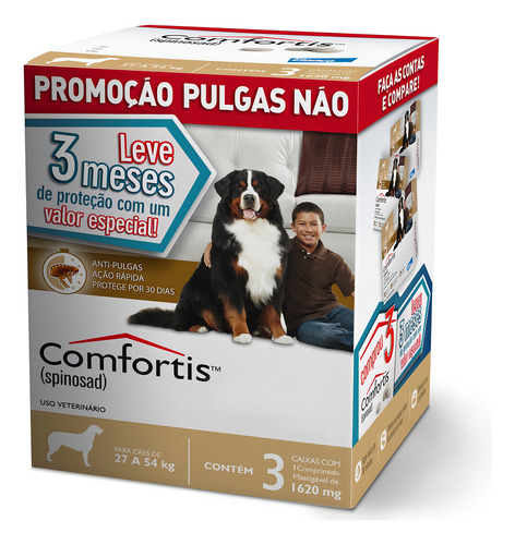Combo Antipulgas Comfortis Elanco De 27 A 54 Kg 1620 Mg