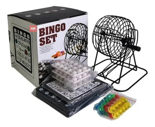 Bingo De Metal Juego De Mesa Familiar Set Bolillero 75 Bolas