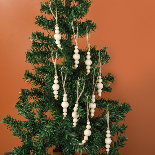 24 Adornos Colgantes De Madera Para Árbol De Navidad