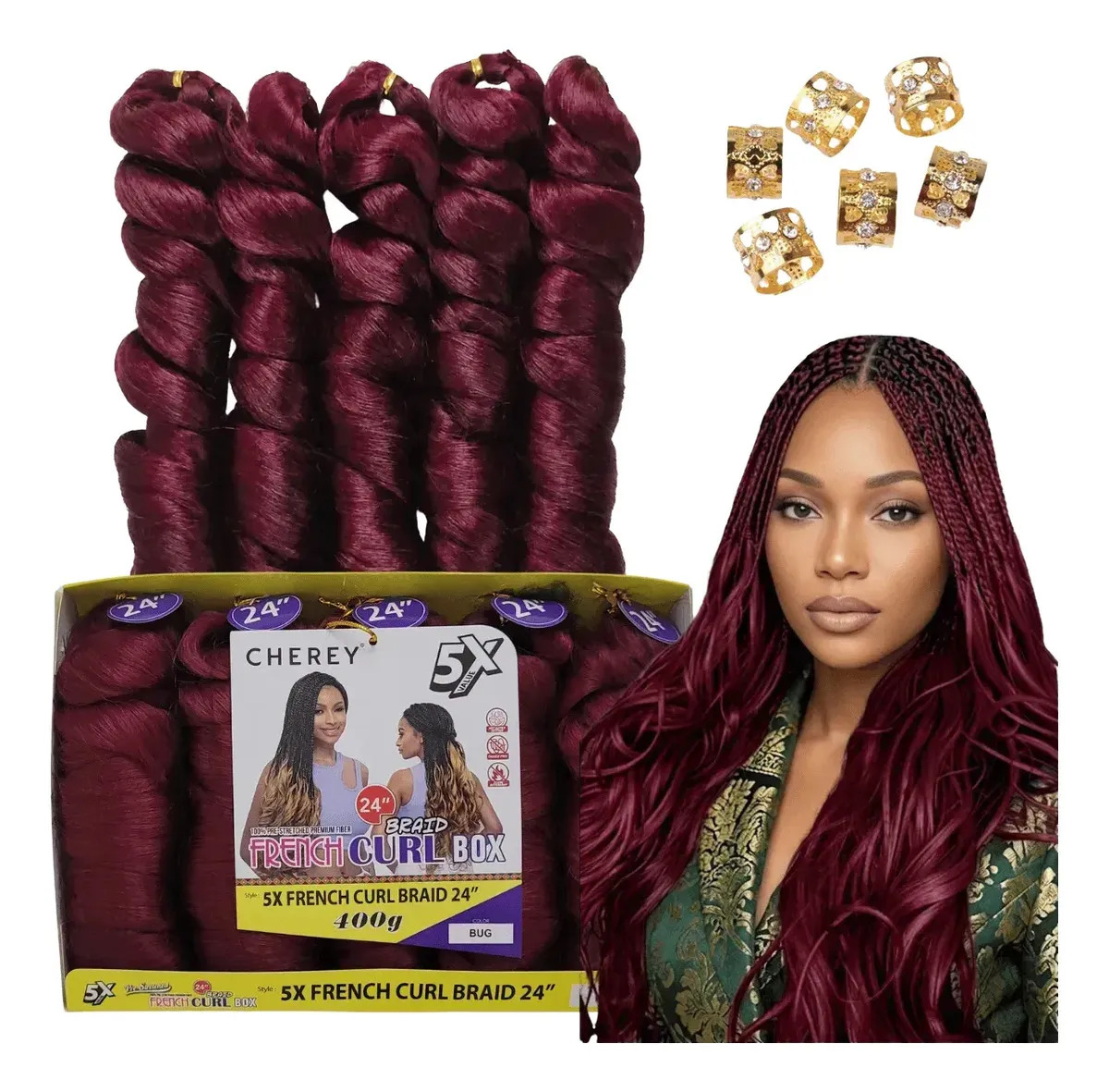 Cabelo French Curl 400g Fibra Premium Gypsy Braids Fulani Bug