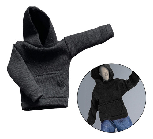 Sudadera Con Capucha De Tela En Miniatura A Escala 1/12 Para