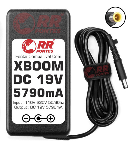 Fonte 19v 5790ma Compativel Com Caixa Som LG Xboom Go Xg9