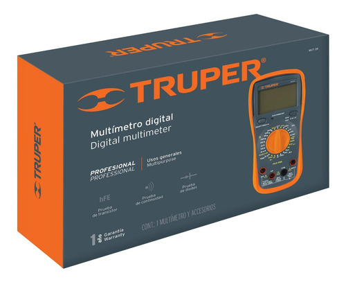 Imagen 2 de 4 de Multimetro Digital Ind. 1000 V Truper 10402