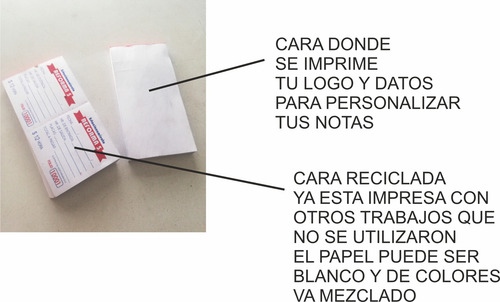 2000 Notas Remisiones Comandas Personalizadas