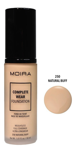 Base de maquillaje líquida Moira Complete Wear Foundation Complete Wear foundation Foundation tono natural buff - 30mL 10g
