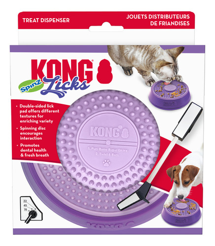 Alfombra Kong Licks Spinz Licks Lick para perros y gatos, tamaño pequeño, color lila