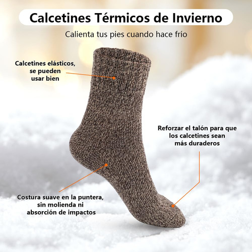 5 Pares De Calcetines De Lana Para Mujer, Calcetines