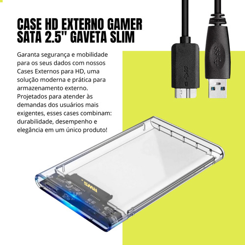 Kit 10 Cases Externo 2.5'' Gaveta Hd Notebook Ssd Usb 3.0