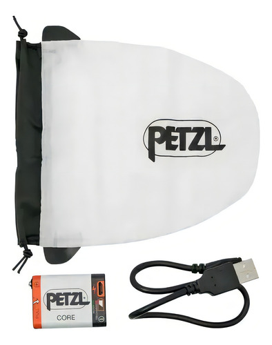 Lâmpada: Petzl Actik Core 600 Lumens Hybrid Recarregável, Cor da lanterna: Cinza escuro, Cor da luz: Branco