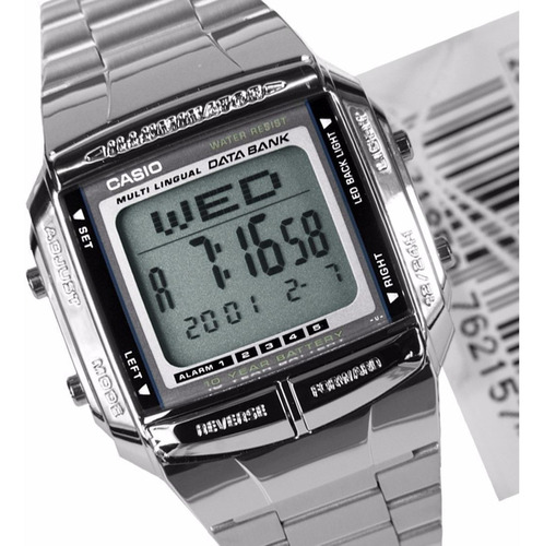 Relogio Casio Db-360-1 Aço 30databank Retrô Vintag Db360 Wr