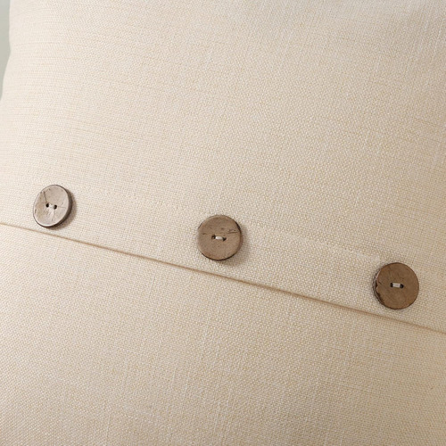 Funda De Cojín Decorativa De Lino Beige 20x20 Con Botones