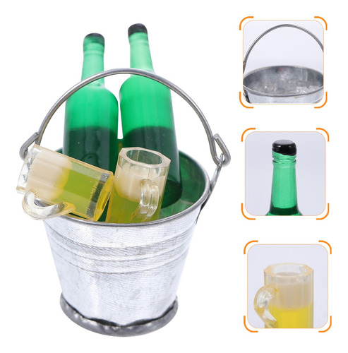 Conjunto De Garrafas De Gelo Em Miniatura De Cerveja, Copos