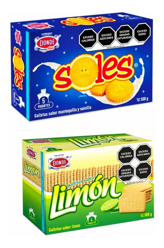 Galletas Dónde Soles Y Limones 2 Cajas.500grs