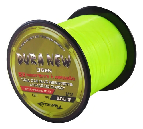 Linha Pesca Dura New Amarelo 0,37 Mm 500 Metros 37 Libras