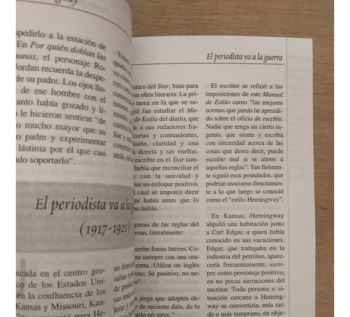 Ernest Hemingway, Un Aventurero En La Generación Perdida - D (Usado)