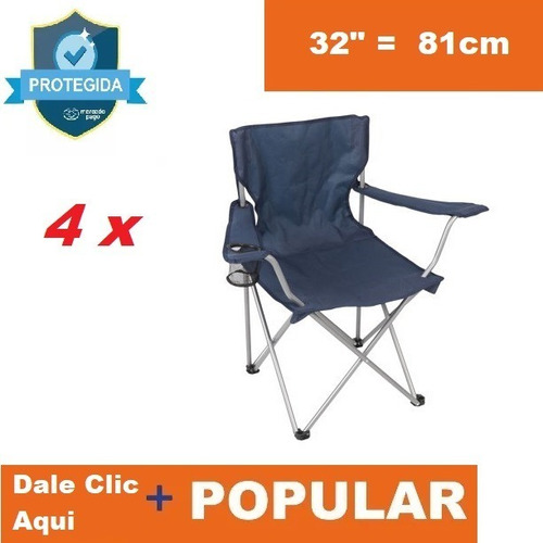 4 Sillas Plegable Ozark Trail P/ Acampar Playa Campo Pescar