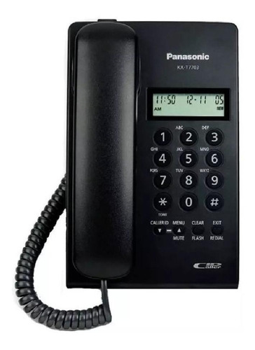 Teléfono Panasonic KX-T7703 fijo - color negro