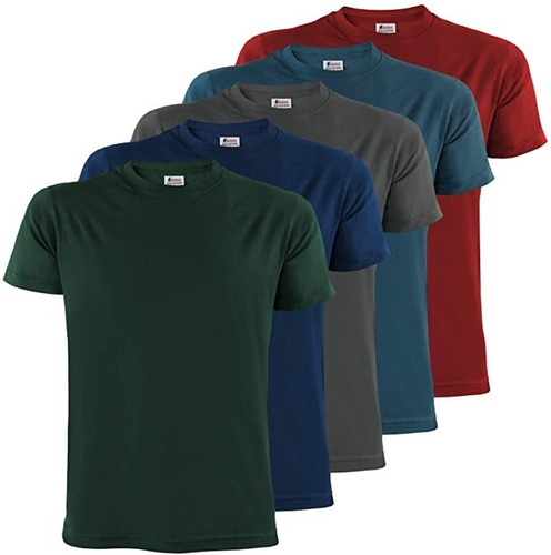 Packs X5 Remeras Manga Corta 100% Algodon De Hombre