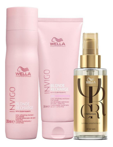 Kit Wella Invigo Blonde Recharge - Sh E Cond E Óleo