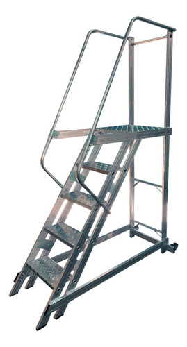 Escada Plataforma Alumínio 1.25m C/4 Degraus + Patamar Agata