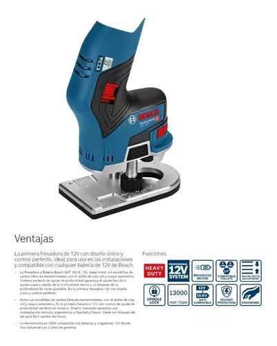 Fresadora Router De Cantos 12v Bosch Gkf 12v-8 Rebajadora