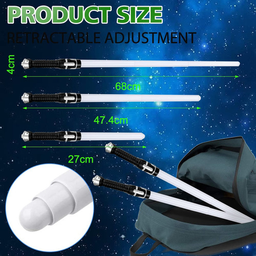 2 En 1 Sables De Luz Star Galaxy War Con Sonido De 7 Colores